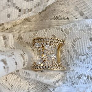 Elegant Gold and Silver Cuff Women's Ring